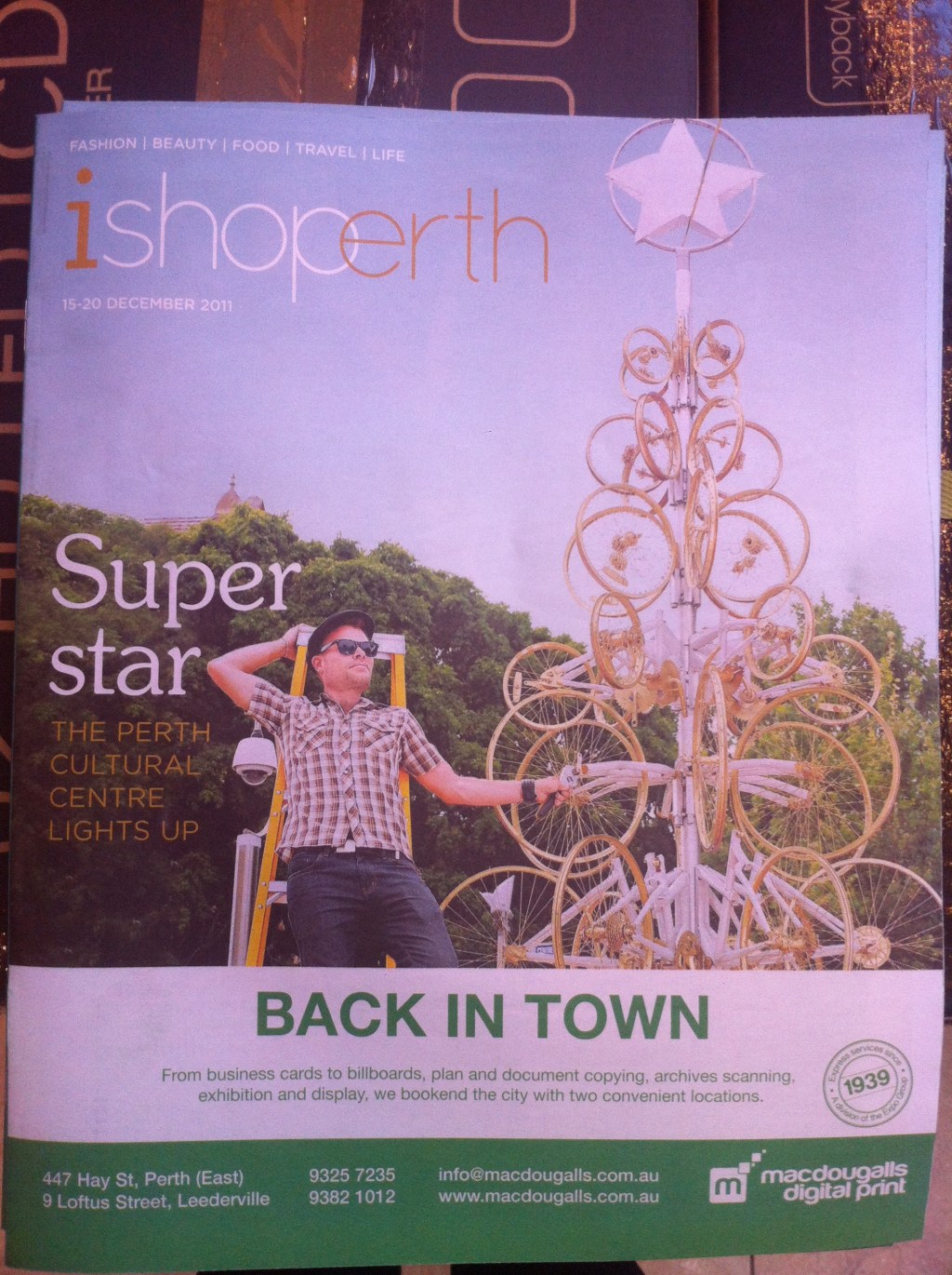 Lewis Horne Perth press for bicycle tree artwork